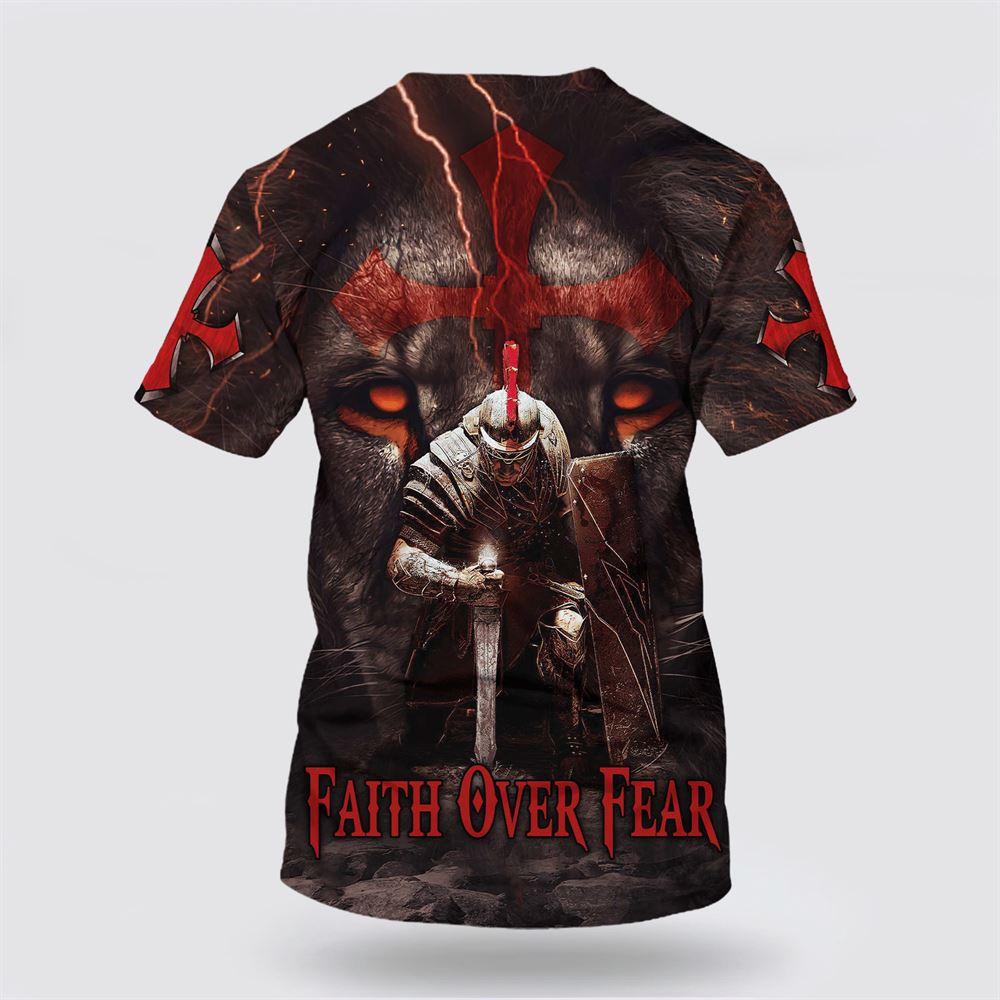 Faith Over Fear Knight Of The Lion All Over Print 3D T Shirt – Gifts For Jesus Lovers Faith Over Fear Knight Of The Lion All Over Print 3D T Shirt – Gifts For Jesus Lovers