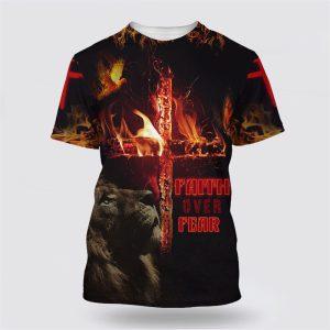 Faith Over Fear Lion Cross All Over…