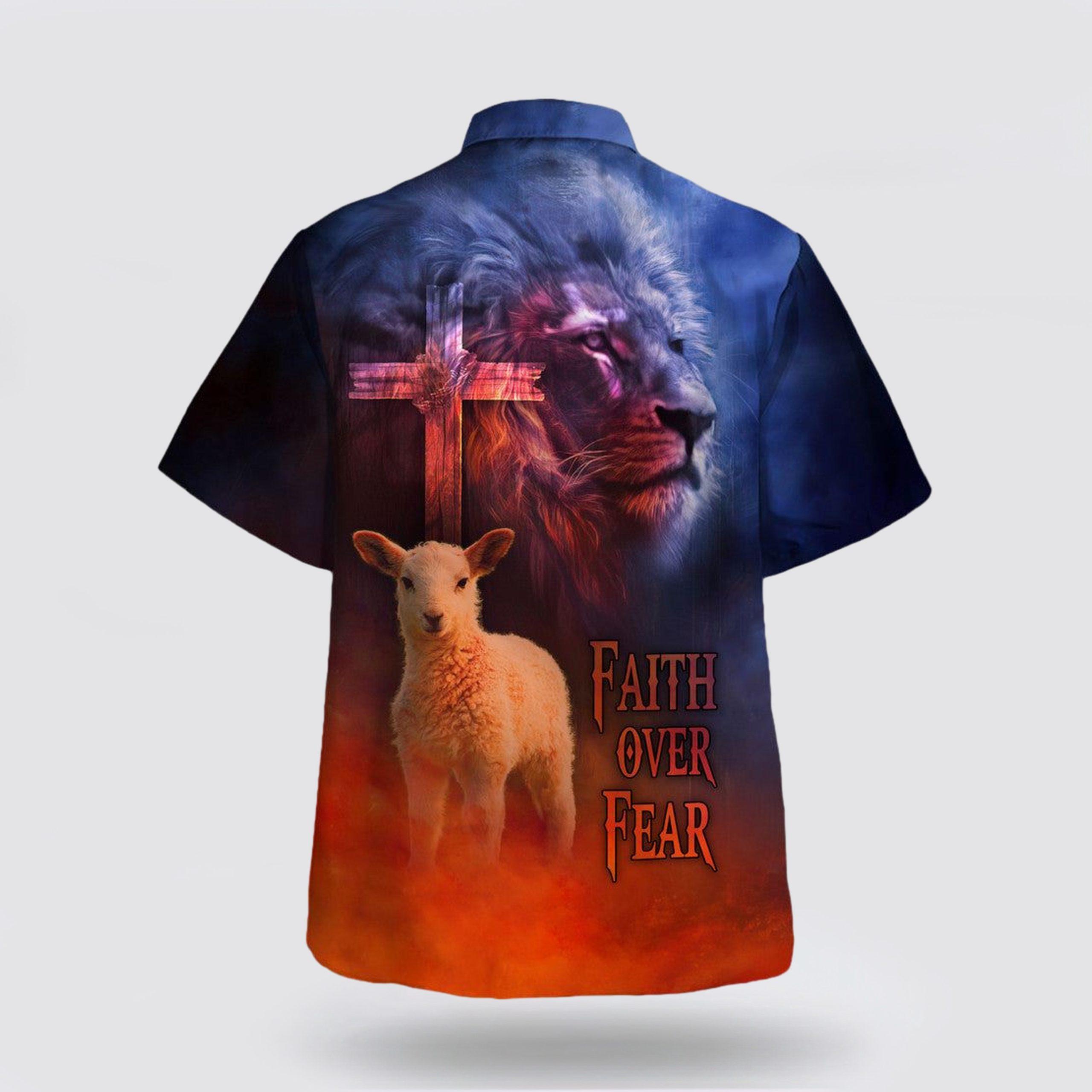 Faith Over Fear Sheep Hawaiian Shirt – Gifts For People Who Love Jesus