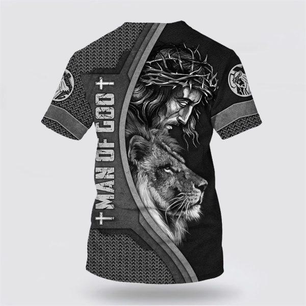 Faith Over Fear Shirts Jesus Crown Of Thorns And Lion All Over Print 3D T Shirt – Gifts For Jesus Lovers