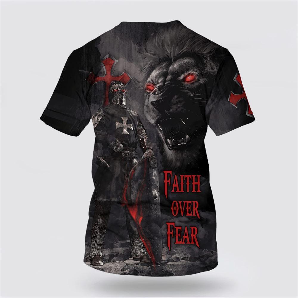 Faith Over Fear Warrior Lion All Over Print 3D T Shirt – Gifts For Jesus Lovers