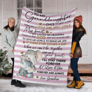 Family Elephant Fleece Throw Blanket - Throw Blankets For Couch - Best Blanket For All Seasons