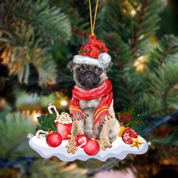 Fawn Pug Better Christmas Hanging Christmas Plastic Hanging Ornament – Funny Ornament