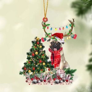 Fawn Pug Christmas Tree Gift Hanging Christmas…