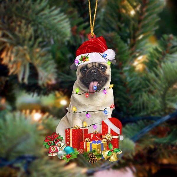 Fawn Pug Dog Be Christmas Tree Hanging Christmas Plastic Hanging Ornament – Funny Ornament