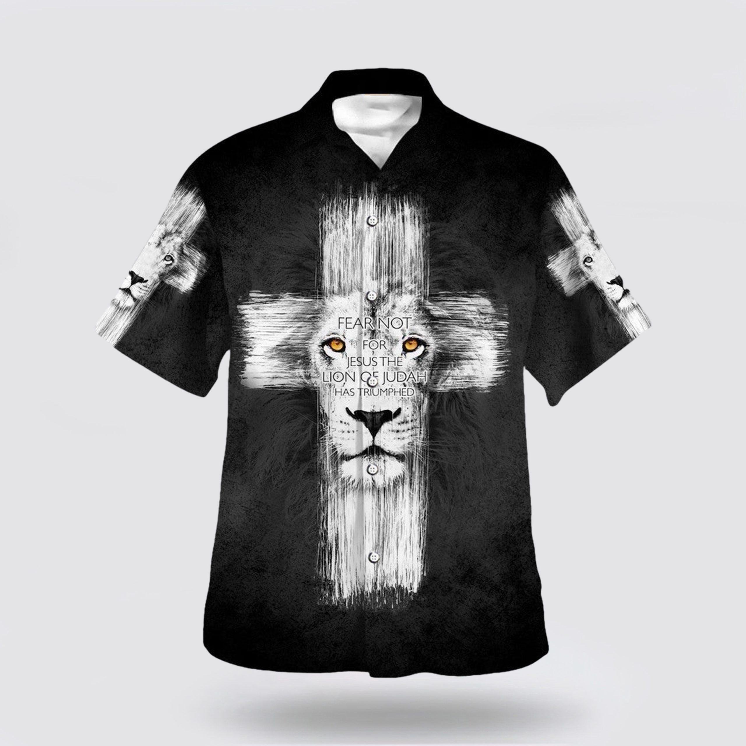Fear Not For Jesus The Lion Judah Has Triumphed Hawaiian Shirt – Gifts For People Who Love Jesus Fear Not For Jesus The Lion Judah Has Triumphed Hawaiian Shirt – Gifts For People Who Love Jesus