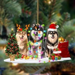 Finnish Lapphund-Christmas Dog Friends Hanging Christmas Plastic…