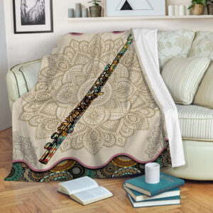 Flute Vintage Mandala Music Bed Blankets –…