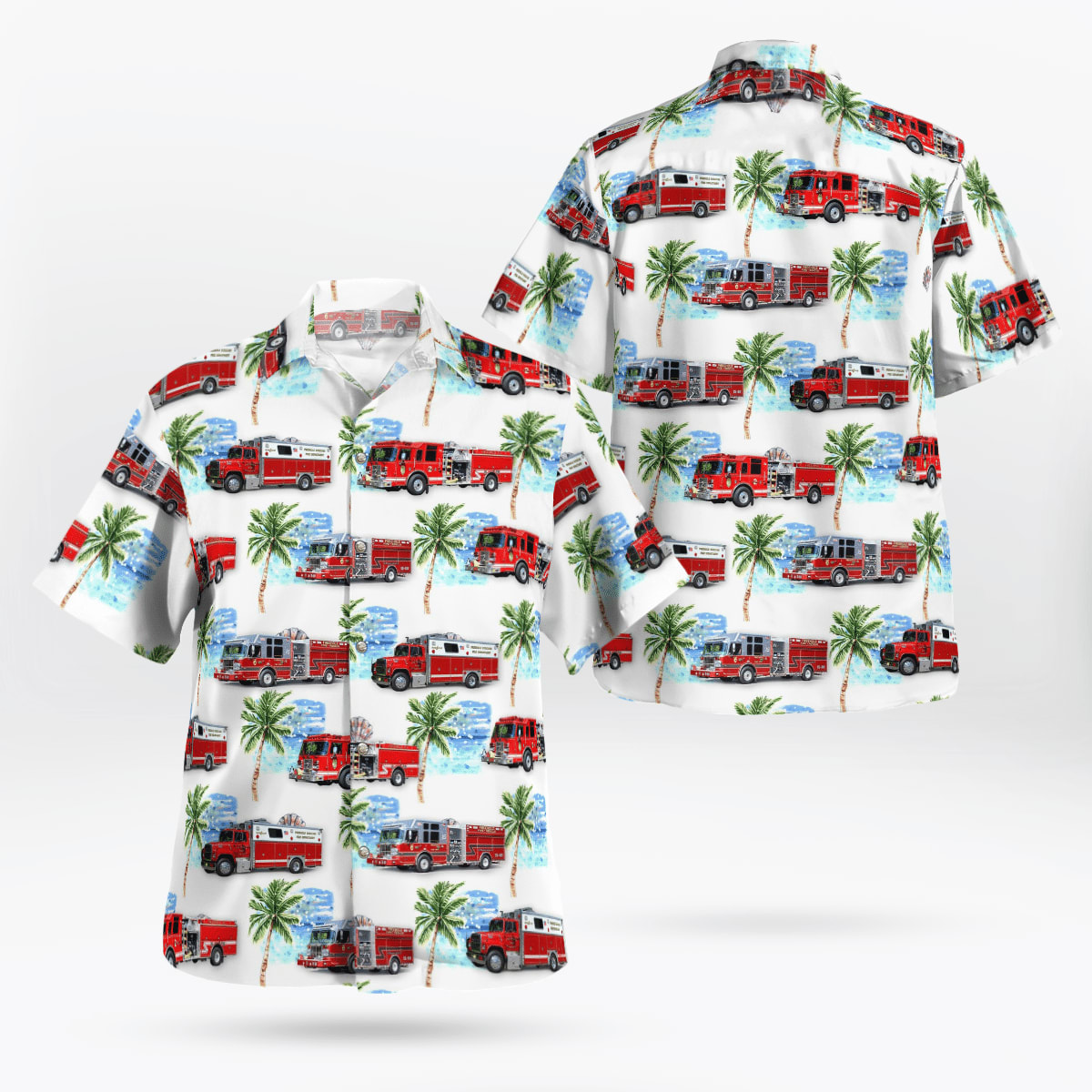 Freehold Borough, New Jersey, Freehold Boro Fire Department Station 15-1 Hawaiian Shirt – Gifts For Firefighters In Freehold Borough, NJ