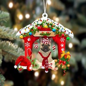 French Bulldog-Christmas House Two Sided Christmas Plastic…