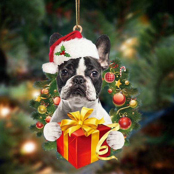 French Bulldog-Dogs Give Gifts Hanging Christmas Plastic Hanging Ornament – Dog Memorial Gift