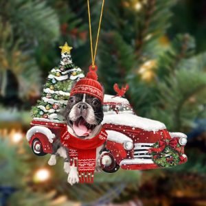 French Bulldog Christmas Car Two Sided Christmas…