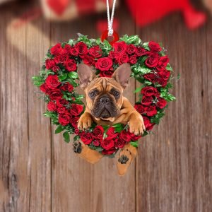 French Bulldog Heart Wreath Two Sides Christmas…