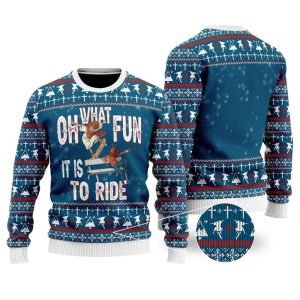 Funny Jesus Ride Skateboarding With Satan Ugly Christmas Sweater For Men & Women – Gifts For Christians