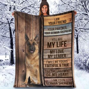 German Shepherd - I Am Your Friend Blanket - Gift For Dog Loverrs - Memorial Sherpa Blanket, Fleece Blanket