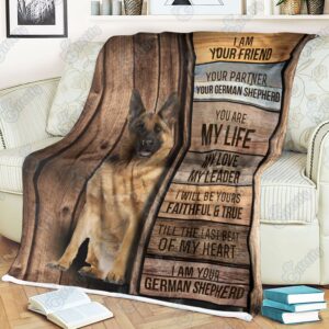 German Shepherd - I Am Your Friend Blanket - Gift For Dog Loverrs - Memorial Sherpa Blanket, Fleece Blanket