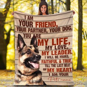 German Shepherd - Your Friend Your Partner Blanket - Gift For Dog Loverrs - Memorial Sherpa Blanket, Fleece Blanket