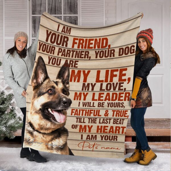 German Shepherd – Your Friend Your Partner Blanket – Gift For Dog Loverrs – Memorial Sherpa Blanket, Fleece Blanket