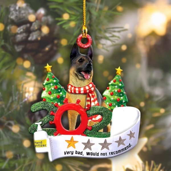 German Shepherd Christmas Shape Christmas Plastic Hanging Ornament -Christmas Decor