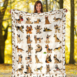 German Shepherd Fleece Throw Blanket - Pendleton Sherpa Fleece Blanket - Gifts For Dog Lover