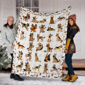 German Shepherd Fleece Throw Blanket - Pendleton Sherpa Fleece Blanket - Gifts For Dog Lover