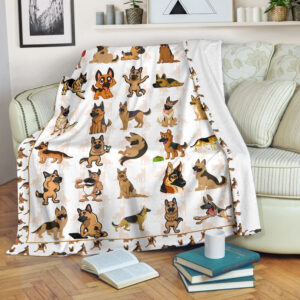 German Shepherd Fleece Throw Blanket - Pendleton Sherpa Fleece Blanket - Gifts For Dog Lover