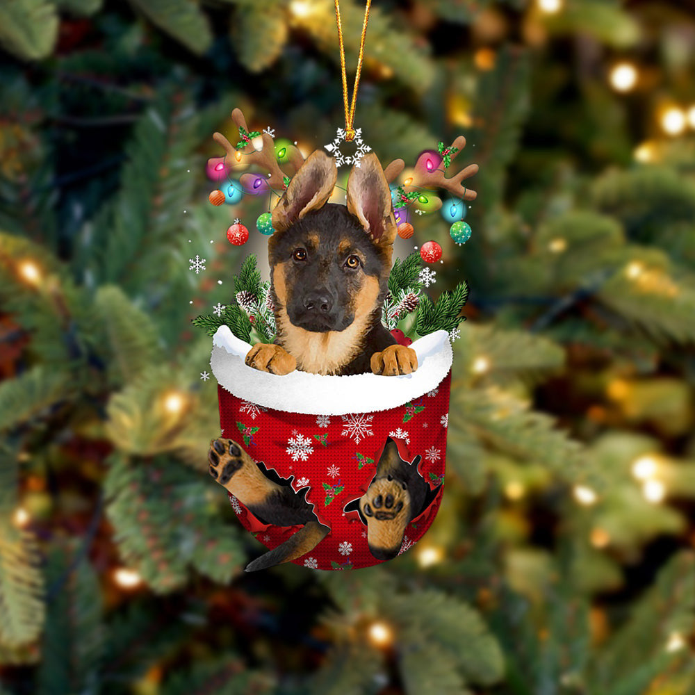 German Shepherd In Snow Pocket Christmas Ornament – Flat Acrylic Dog Ornament German Shepherd In Snow Pocket Christmas Ornament – Flat Acrylic Dog Ornament