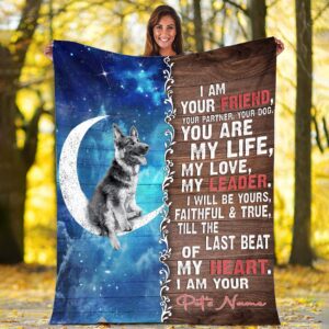 German Shepherd Is Your Friend  Fleece Throw Blanket - Pendleton Sherpa Fleece Blanket - Gifts For Dog Lover