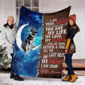 German Shepherd Is Your Friend  Fleece Throw Blanket - Pendleton Sherpa Fleece Blanket - Gifts For Dog Lover