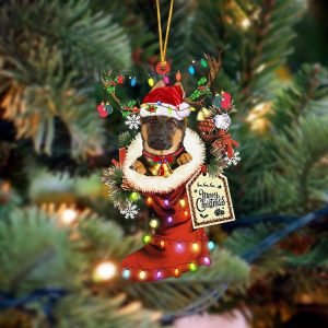 German Shepherd Xmas Boot-Two Sided Christmas Plastic…