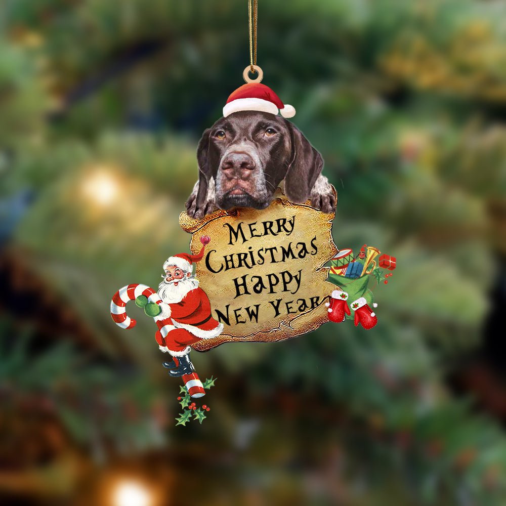 German Shorthaired Pointer-Christams & New Year Two Sided Christmas Plastic Hanging Ornament