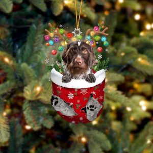 German Wirehaired Pointer In Snow Pocket Christmas…