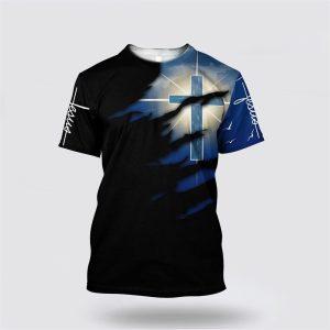 Glowing Light Cross Black And Blue Color…