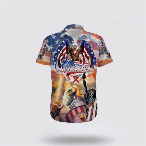 God Bless American Patriotism Eagle Hawaiian Shirt – Gifts For Christians
