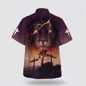 God Is My Power Lion Three Cross Hawaiian Shirts For Men Gifts For Christians 2 obmz3f.jpg