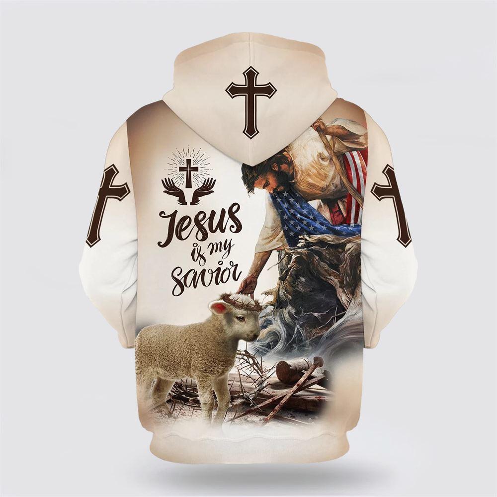 God Lamb Crown Of Thorn Jesus Is My Savior Hoodies Jesus All Over Print 3D Hoodie – Gifts For Christians