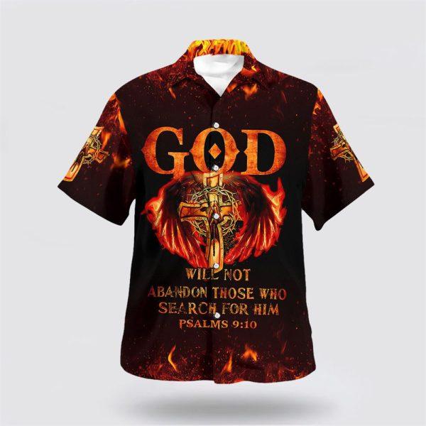 God Will Not Abandon Those Who Search For Him Jesus Cross Hawaiian Shirts – Gifts For Christians