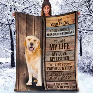 Golden Retriever - I Am Your Friend Blanket - Gift For Dog Loverrs - Memorial Sherpa Blanket, Fleece Blanket