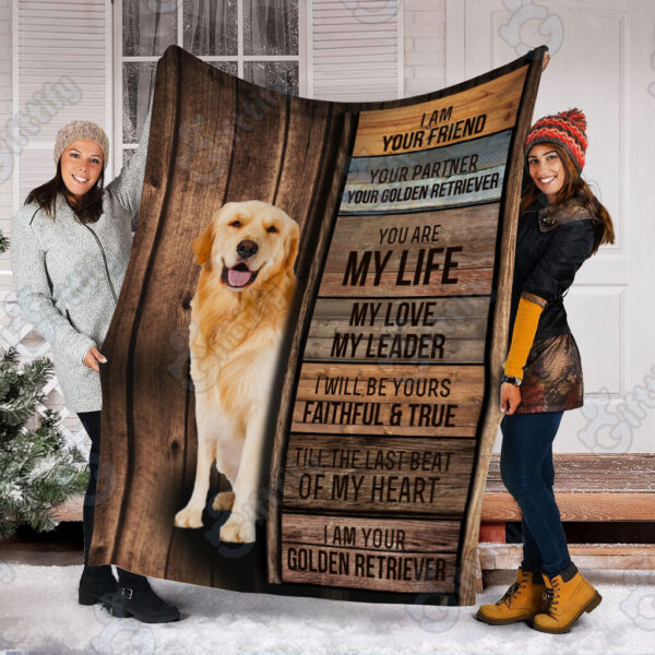 Golden Retriever – I Am Your Friend Blanket – Gift For Dog Loverrs – Memorial Sherpa Blanket, Fleece Blanket