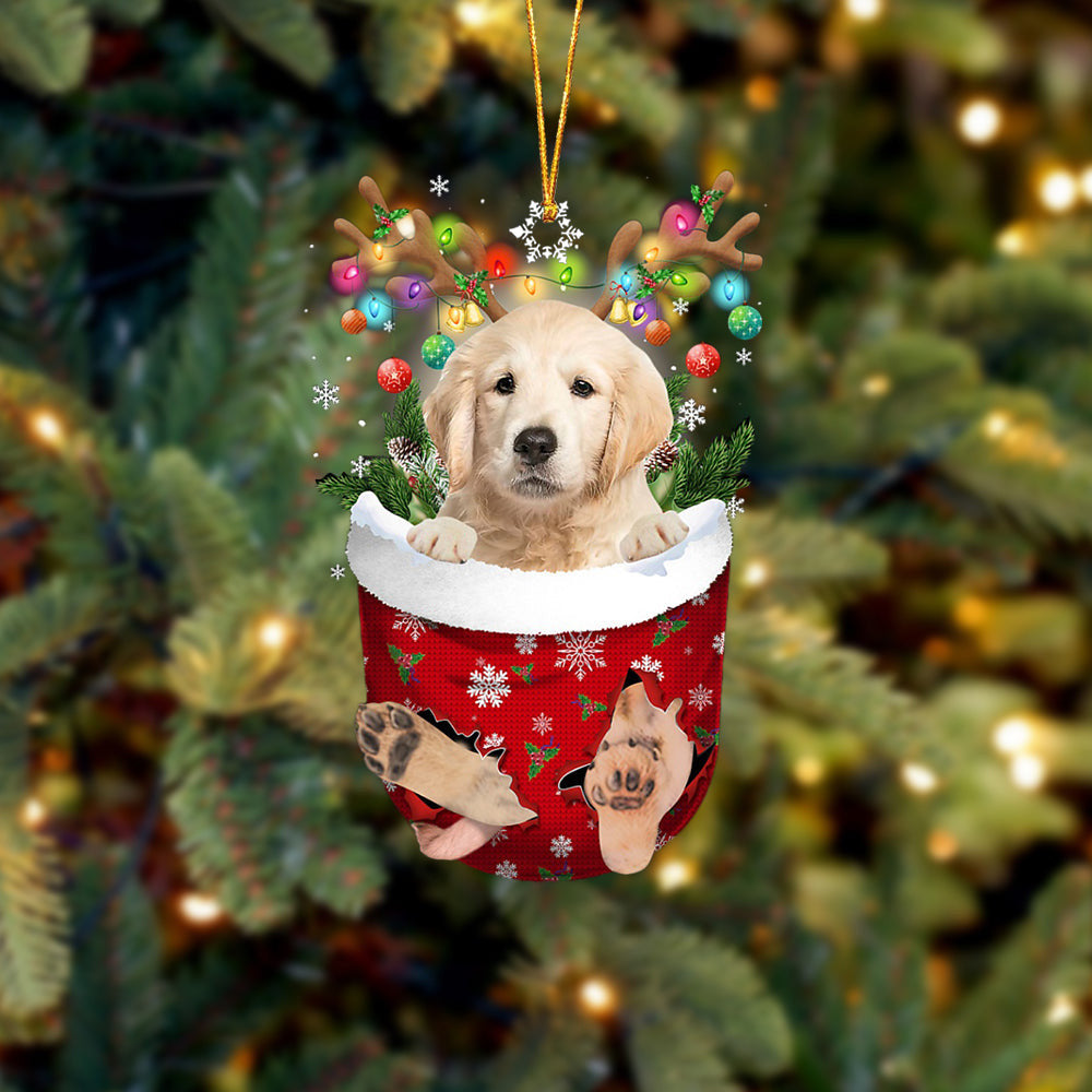 Golden Retriever In Snow Pocket Christmas Ornament – Flat Acrylic Dog Ornament Golden Retriever In Snow Pocket Christmas Ornament – Flat Acrylic Dog Ornament