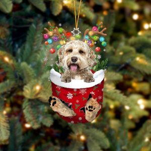Goldendoodle In Snow Pocket Christmas Ornament –…