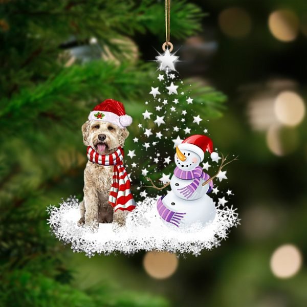 Goldendoodle Star Tree Hanging Christmas Plastic Hanging Ornament – Christmas Decor