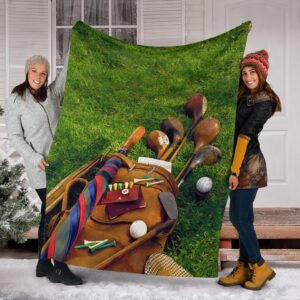 Golf Bag Grass Fleece Throw Blanket - Throw Blankets For Couch - Soft And Cozy Blanket