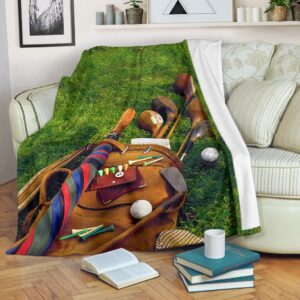 Golf Bag Grass Fleece Throw Blanket - Throw Blankets For Couch - Soft And Cozy Blanket