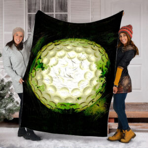Golf Ball Art Fleece Throw Blanket –…