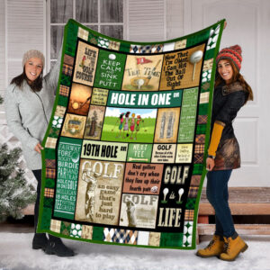 Golf Friend Pattern Vintage Fleece Throw Blanket - Throw Blankets For Couch - Soft And Cozy Blanket