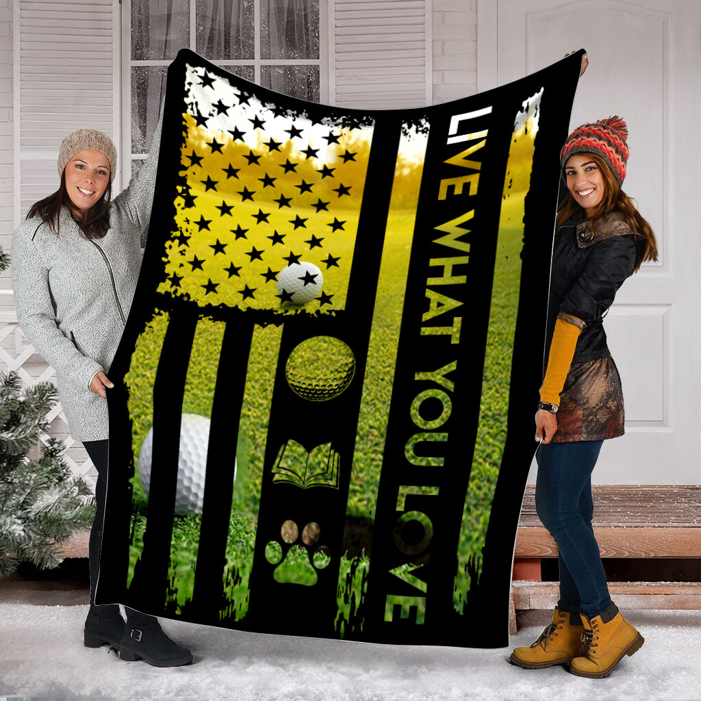 Golf Live What You Love Fleece Throw Blanket – Throw Blankets For Couch – Soft And Cozy Blanket
