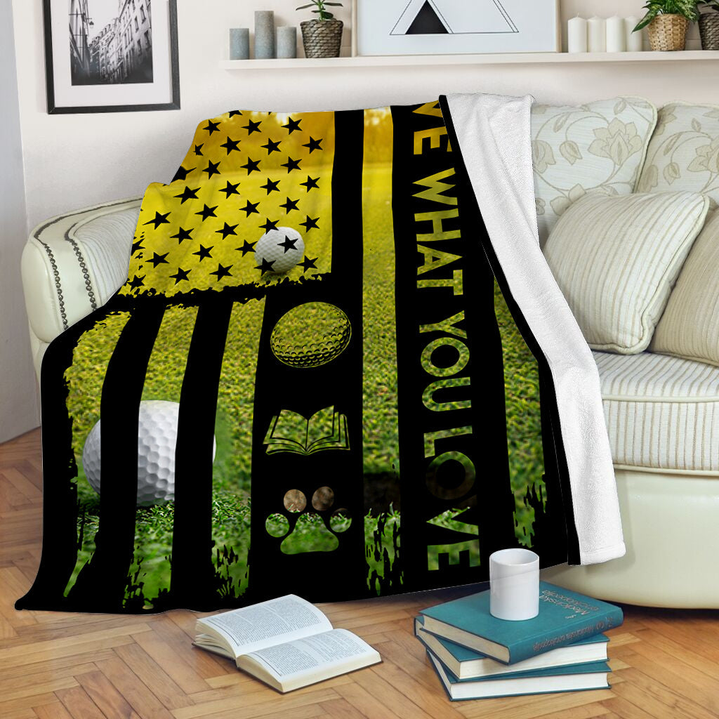 Golf Live What You Love Fleece Throw Blanket – Throw Blankets For Couch – Soft And Cozy Blanket