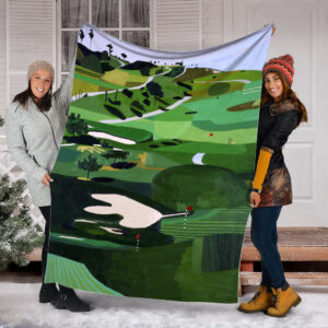 Golf Paintings Fleece Throw Blanket – Throw…