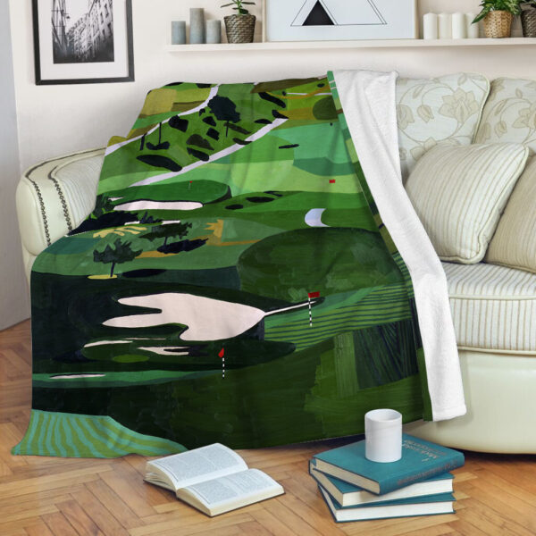 Golf Paintings Fleece Throw Blanket – Throw Blankets For Couch – Soft And Cozy Blanket